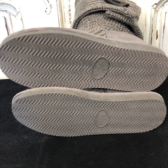 Bearpaw Gray Knitted and Suede Knee-high Winter Boots Size 6 - Picture 7 of 8